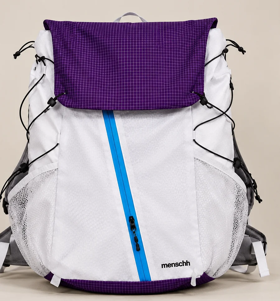 CARRY Alpine White, front view, with the six configurable zones numbered