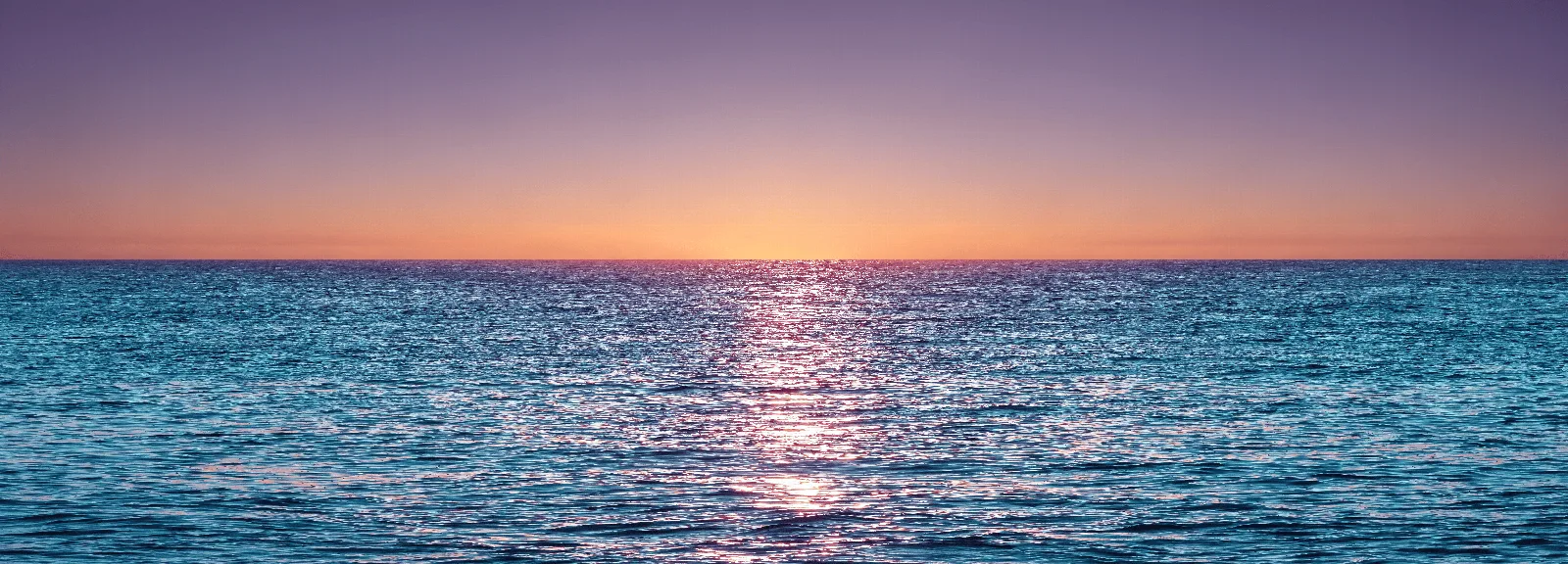Horizon, development 02: a violet dusk over open sea.